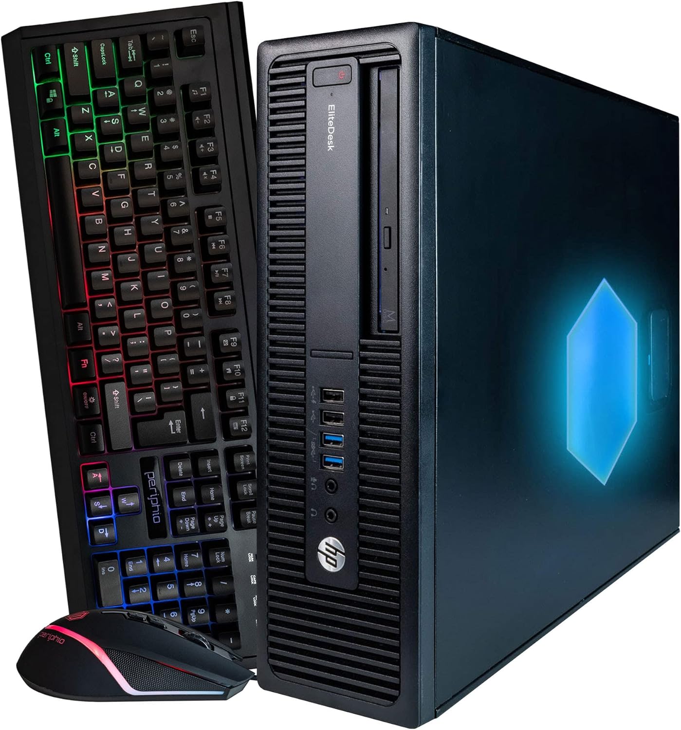 HP EliteDesk 800G1 Business Desktop Computer, Intel Quad Core i5, 8GB DDR3 RAM, 240GB SSD, DVD-ROM, Windows 10 Home, RGB Speakers (Renewed)