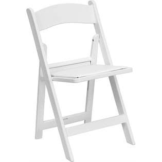 Flash Furniture Hercules Series 1000 lb. Capacity White Resin Folding Chair with White Vinyl ...