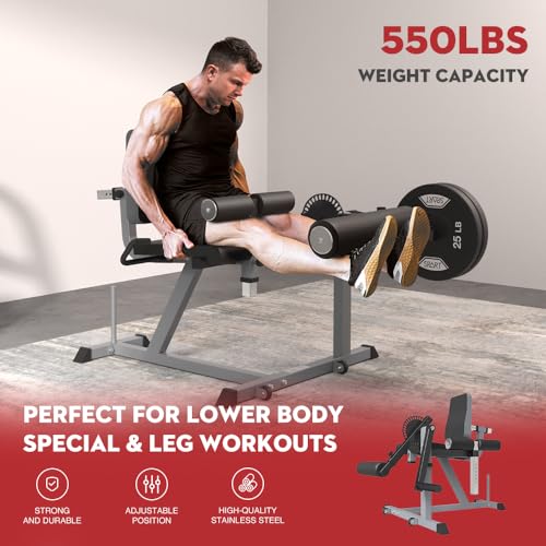 SPART Leg Extension and Curl Machine, Lower Body Special Leg Machine, Adjustable Leg Rotary Extension Machine, Leg Exercise Bench with Plate Loaded for Waist, Thigh, Home Gym Weight Machine