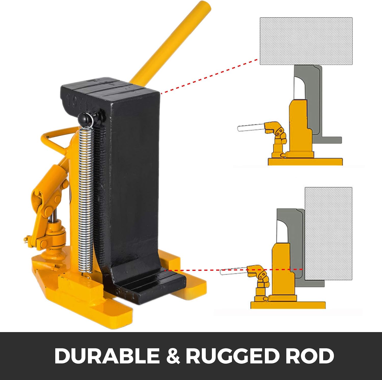 Mophorn Toe Jack Lift Hydraulic Machine Toe Jack Lift Air Hydraulic Toe Jack Proprietary Heat-Treated Steel (10-20Ton Yellow)
