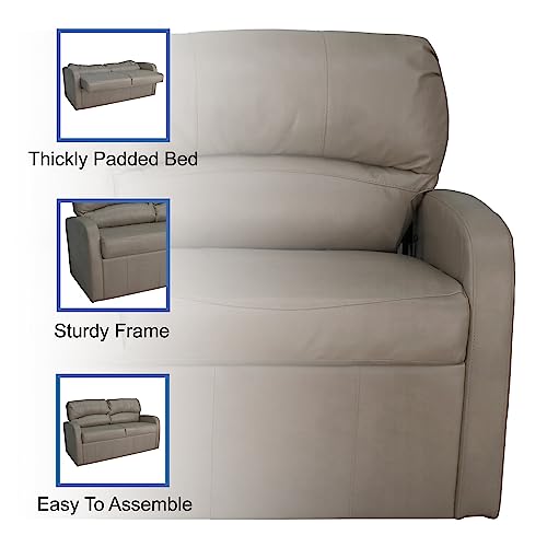 RecPro Charles 65" Jack Knife RV Sleeper Sofa with Arms | RV Furniture | Zero Wall Hugger (Mahogany)