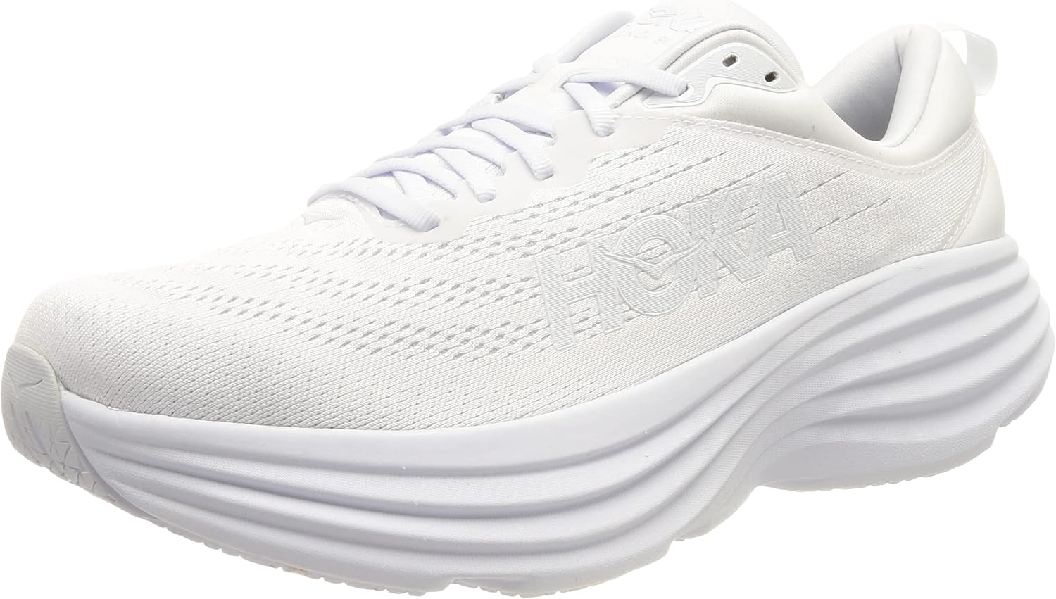 Hoka Women's Bondi 8 Sneaker, White/White, 10