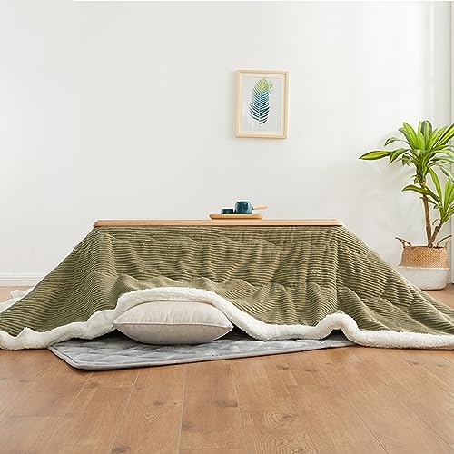 Kotatsu Table Blanket with Electric Heater, Japanese Furniture Futon Floor Table Set, Bedroom Tatami Heated Stove, Winter Foot Warmer Wooden Coffee Table, Low Lying Dining and Work Desk, for Home ( Co