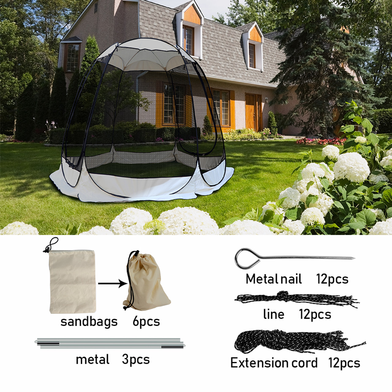 Pop Up Gazebo Tent With Screen Mesh