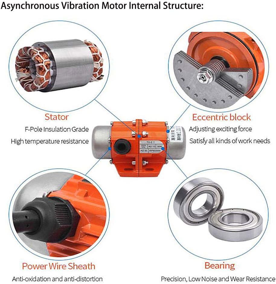 ATO AC 110V Concrete Vibrator motor, 1 Phase 100W Vibration Motor 3600rpm, Aluminum Alloy Vibrating Vibrators for Shaker Table, with CE certificate