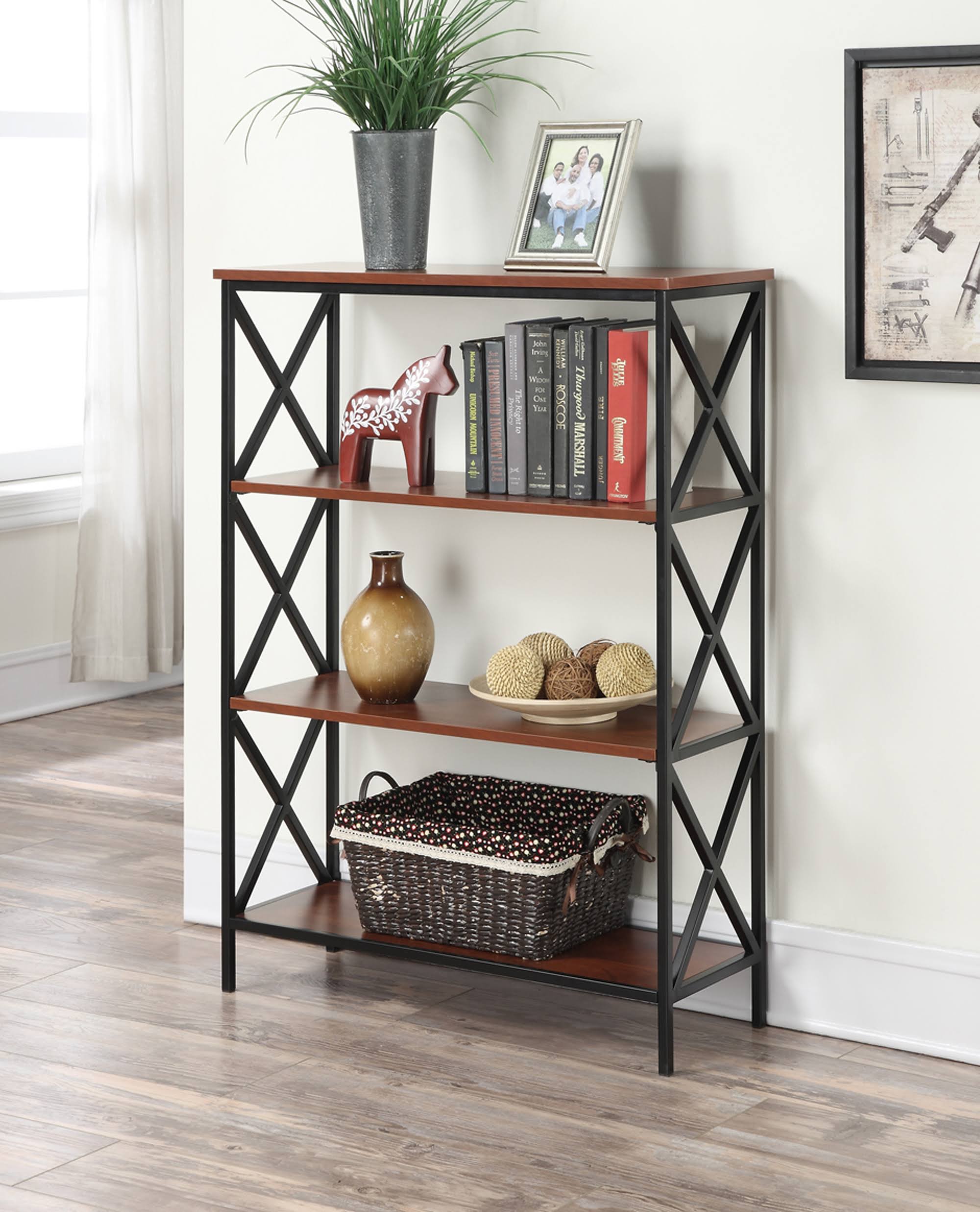 Convenience Concepts Tucson 4 Tier Bookcase, Weathered Gray