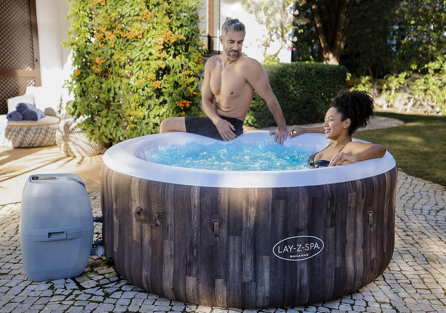 Lay-Z-Spa Bahamas Signature AirJet Inflatable Hot Tub Spa 2-4 Person