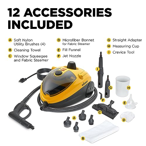 Wagner Spraytech 0282014 915e On-Demand Steam Cleaner & Wallpaper Removal, Multipurpose Power Steamer, 18 Attachments Included (Some Pieces Included in Storage Compartment) For Floor