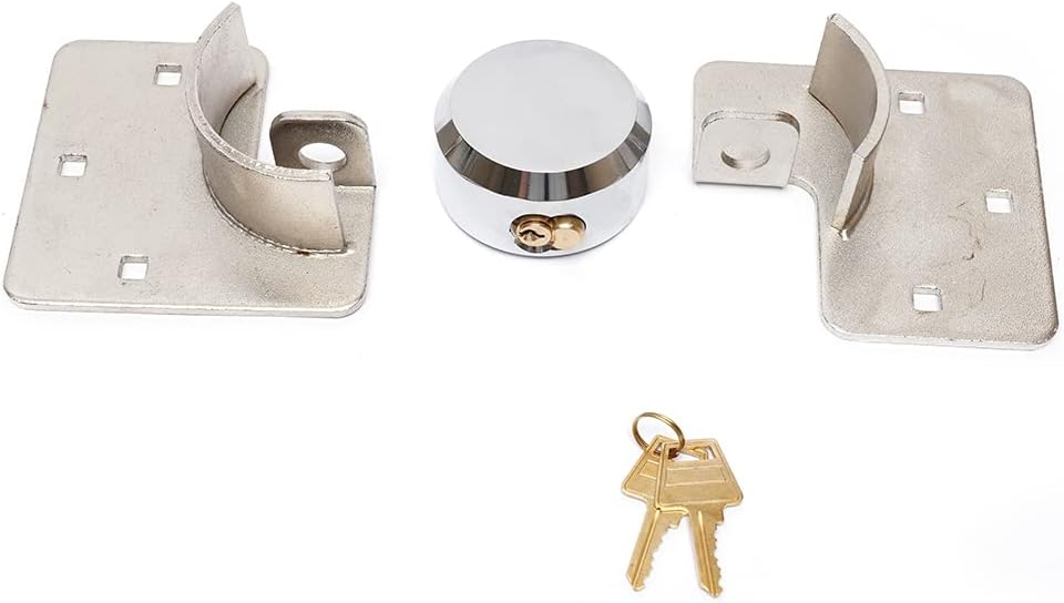 2pcs Garage Shed Door Lock Shackle Padlock Van Garage Door Cargo Trailer Security Hasp Padlock w/ Keys Pack of 2