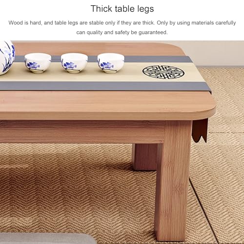 Japanese Tea Table, Bamboo Table for Bed Tray, Laptop Table Multifunctional Low Table, for Living Room, Dining Room, Tea