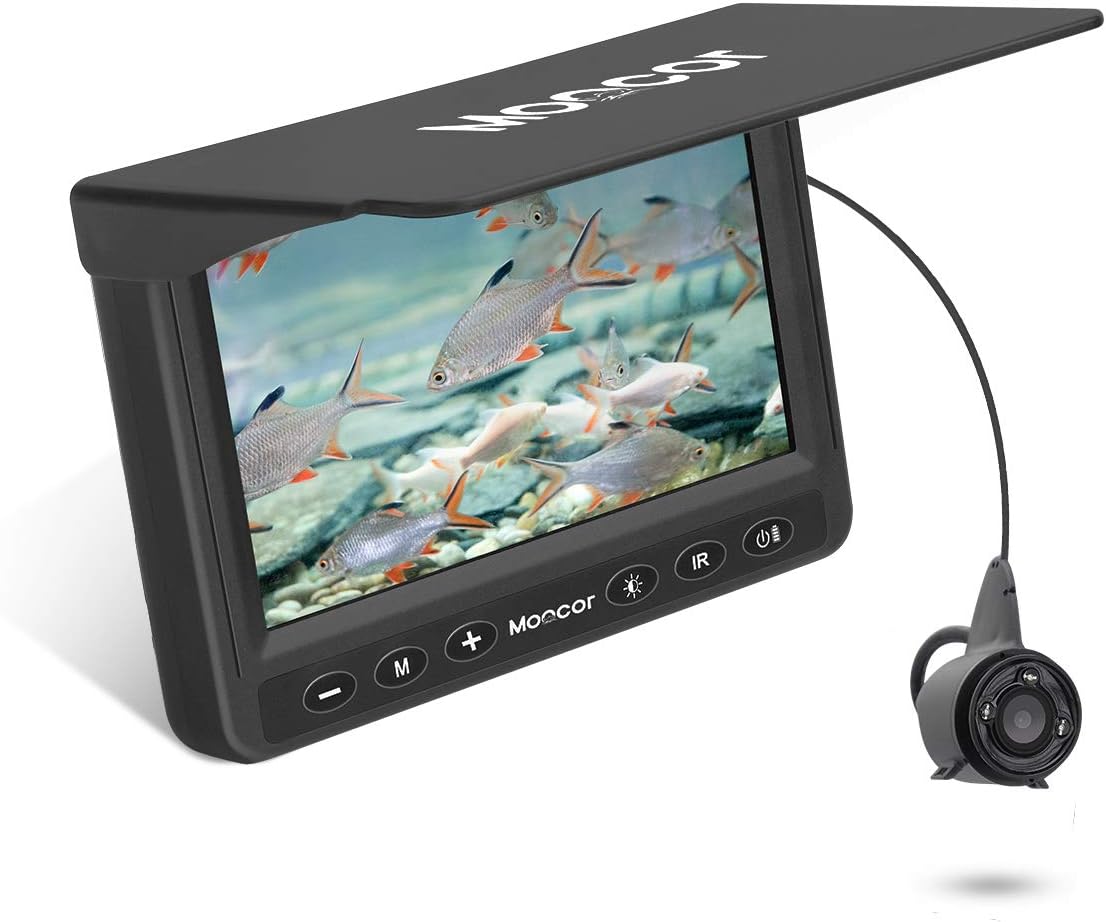 MOOCOR Underwater Fishing Camera with DVR, Portable Video Fish Finder with 4.3 Inch LCD Monitor for Ice Lake Sea Boat Kayak Fishing