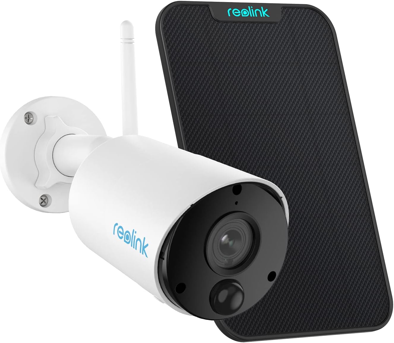 Solar WiFi Camera Security Outdoor, 100% Wire-Free, Wireless Battery Powered, 1080p, 2-Way Talk, Night Vision, PIR Motion Detection, Works with Alexa, REOLINK Argus Eco with Solar Panel