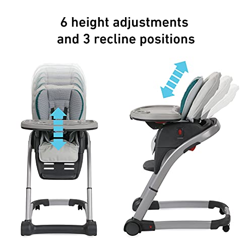 Graco Blossom 6 in 1 Convertible High Chair, Redmond, Infant Highchair, Toddlers Booster & Convenient for Travel