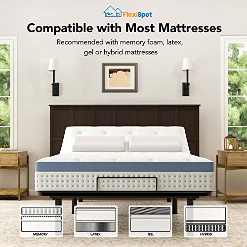 FLEXISPOT S3 Adjustable Bed Frame Base Full, Wireless, 5 Minutes Quick Assembly, Zero Clearance, Zero Gravity, Whisper Quiet Durable Motor, Mattress Holder.
