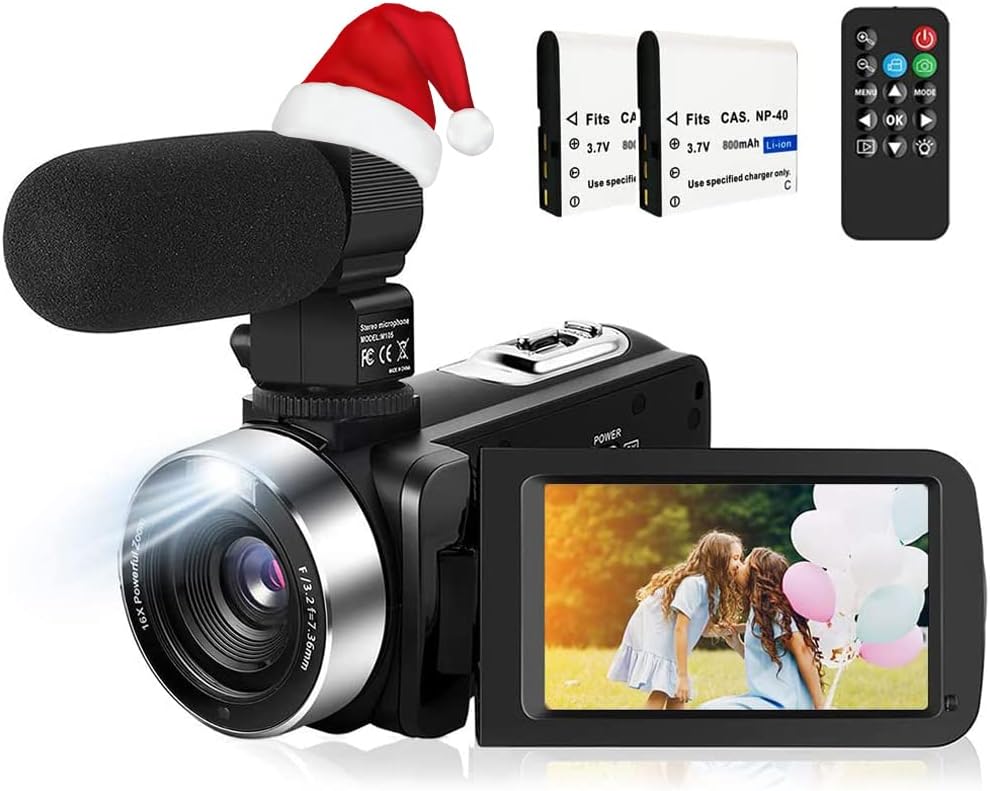 Video Camera for YouTube Vlogging Digital Camera Camcorder with Microphone 30MP 3.0 Inch KOMERY Camera 1080P 30FPS FHD 270 Degree Rotation Screen 16X Digital Zoom Camera for YouTube Video Recorder