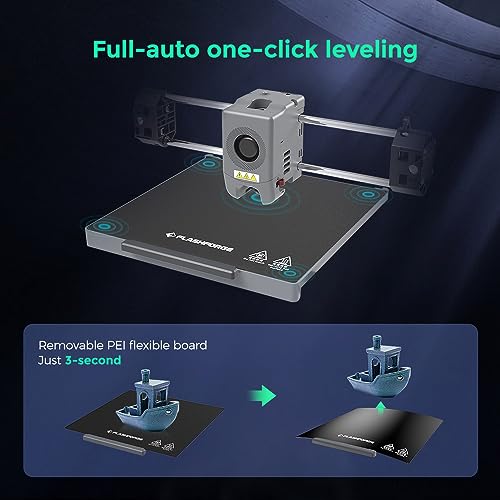 FLASHFORGE Adventurer 5M Pro 3D Pinter, 600mm/s High-Speed with 1 Click Fully Auto Printing Systerm, Quick Detachable 280°C Direct Extruder, Auxiliary Chamber Cooling, Remote Control, 220x220x220mm