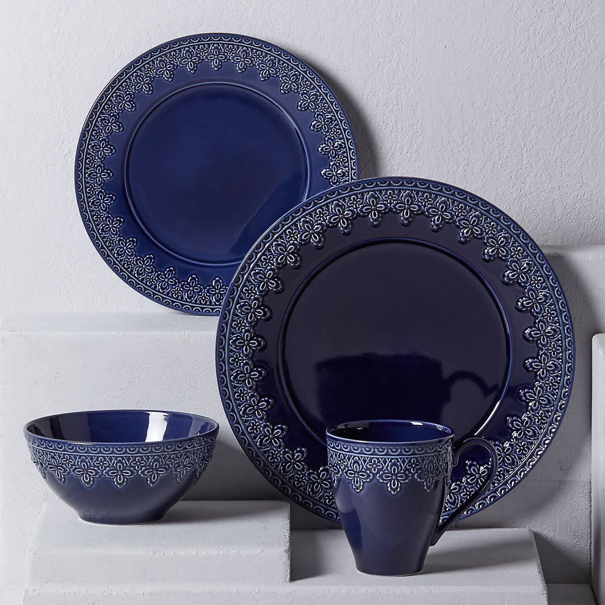 Lenox Chelse Muse Fleur Grey 4-Piece Place Setting