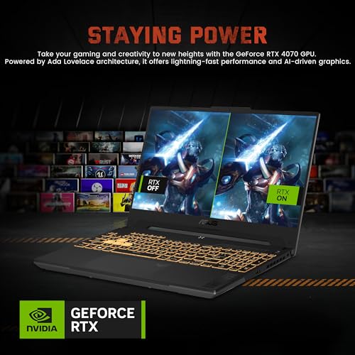 Asus TUF F15 Gaming Laptop 15.6"" FHD 144Hz Intel 14-Core i7-12700H (Beat i9-11950H) 16GB RAM 1TB SSD GeForce RTX 4070 8GB Graphic Backlit Thunderbolt 4 USB-C Win11 + HDMI Cable, Grey
