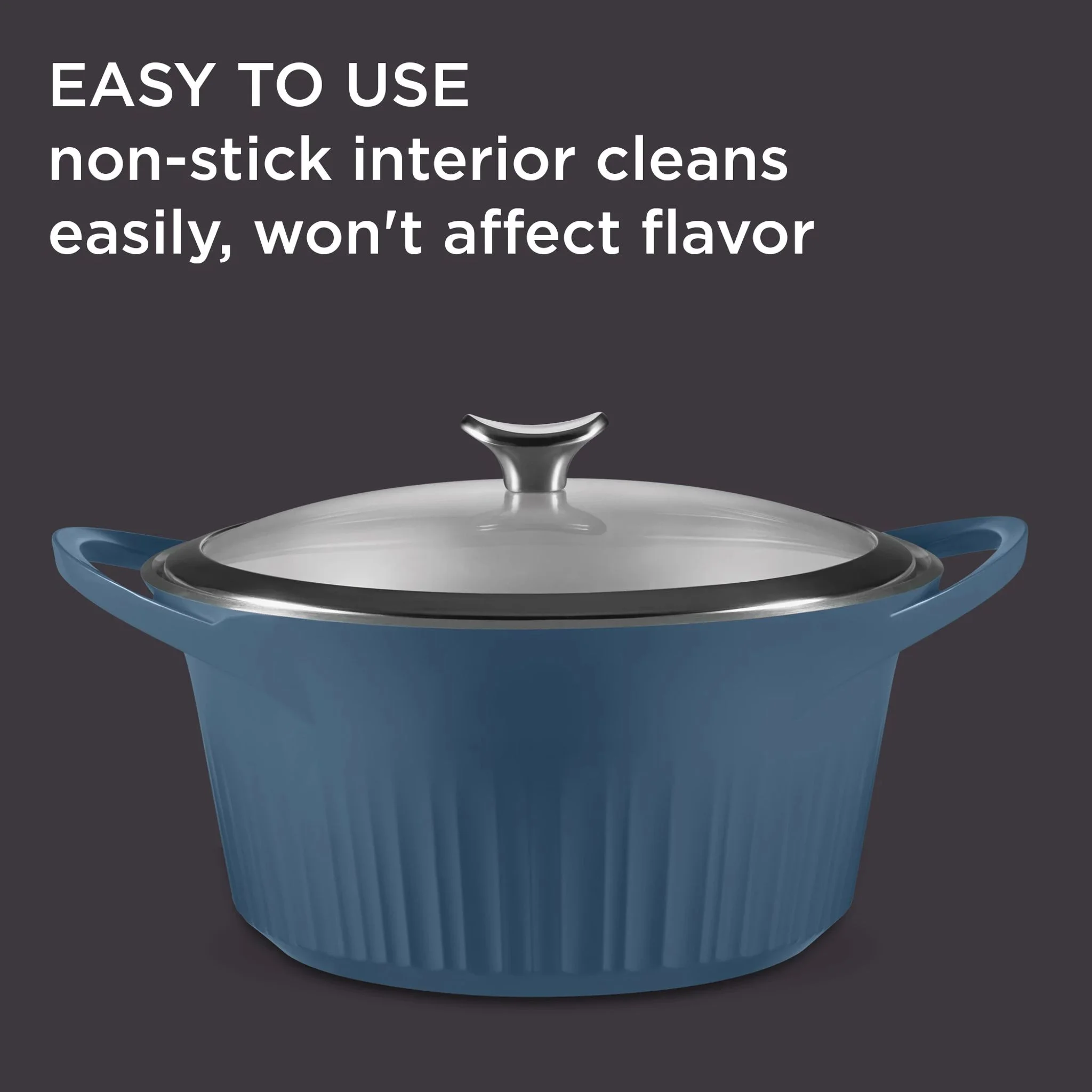 CorningWare QuickHeat 5.5-quart Dutch Oven with Lid, French Navy