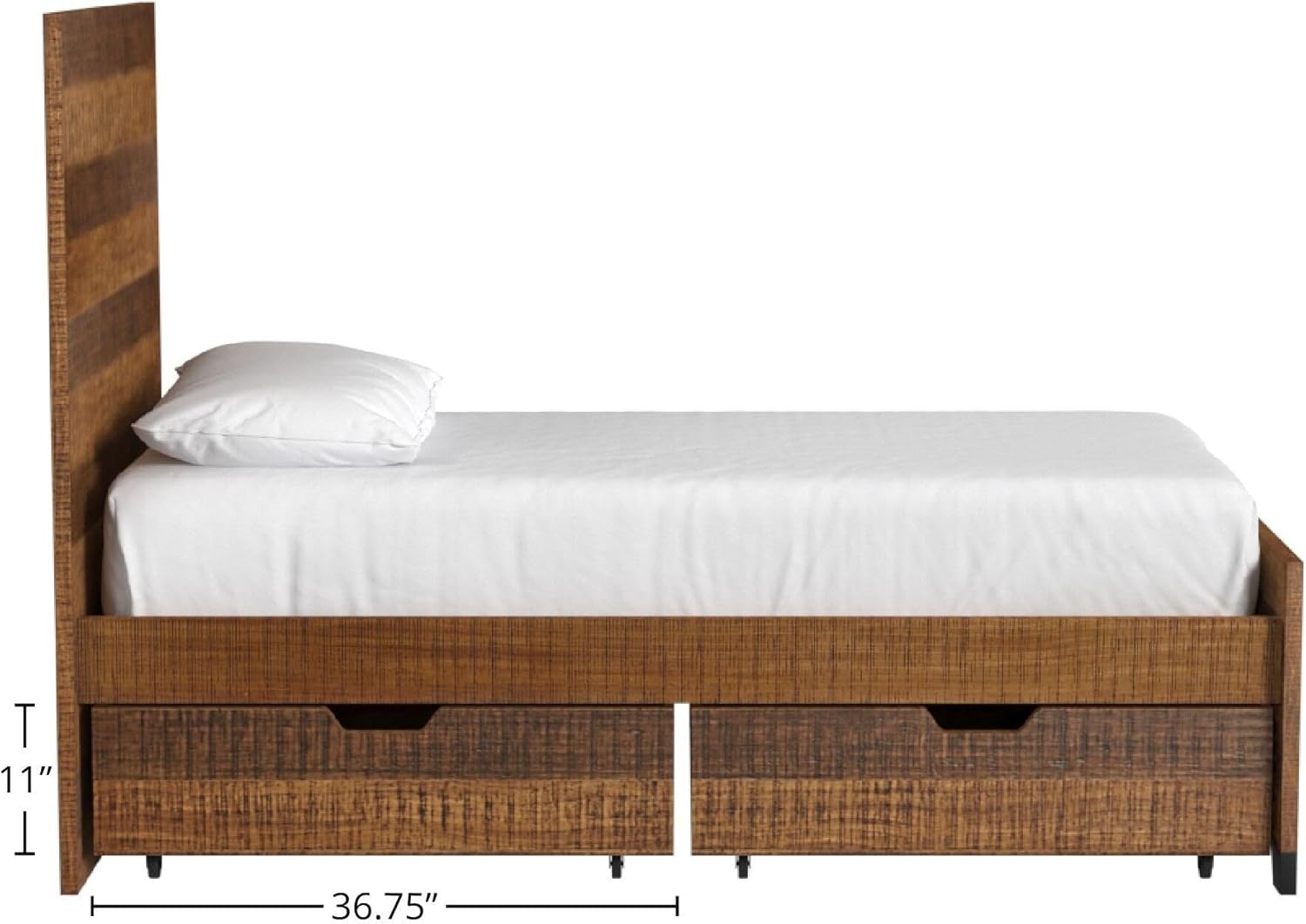 Urban Rustic 37" Wide Under Bed Wood Storage Drawer Brushed Wheat (2 Pc/Box) Brown Farmhouse Finish