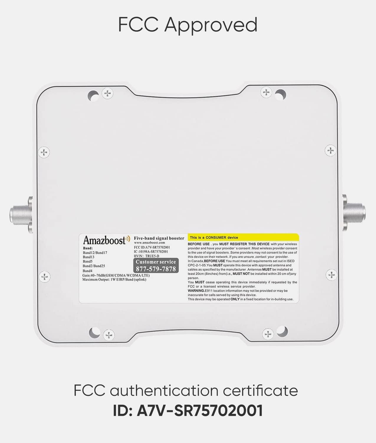 Amazboost Cell Phone Booster For Home Up to 2,500 sq ft| Cell Phone Signal Booster Kit | Boosts 3G/4G/5G LTE Data | Compatible with All US Carriers AT&T, Verizon, T-Mobile, Sprint& More | FCC Approved