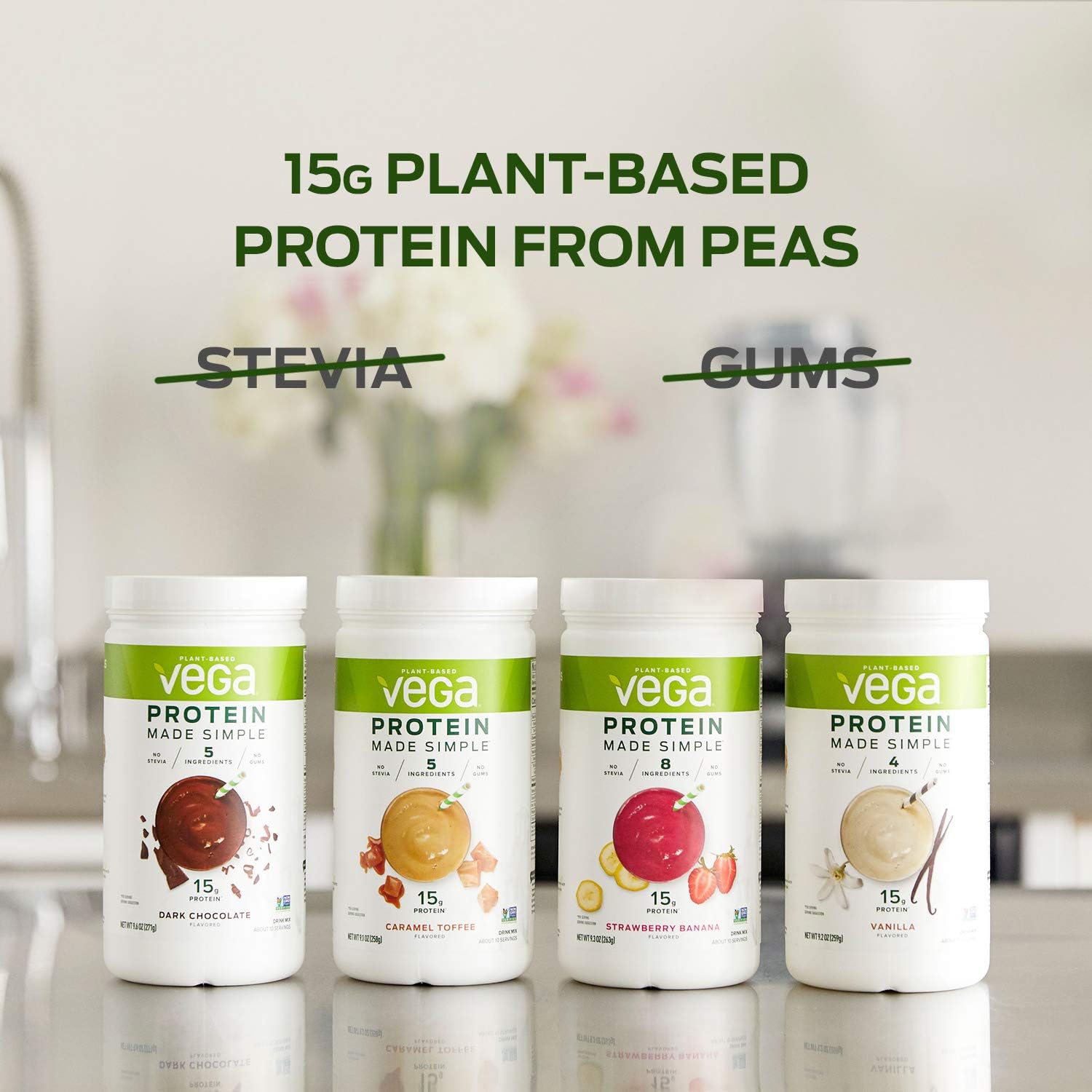 Vega Protein Made Simple, Chocolate, 38 Servings XL Tub - Plant Based Healthly Vegan Protein Powder with no Stevia, Dairy Free, Gluten Free, Vegetarian, 2.3 Pounds Pack of 2