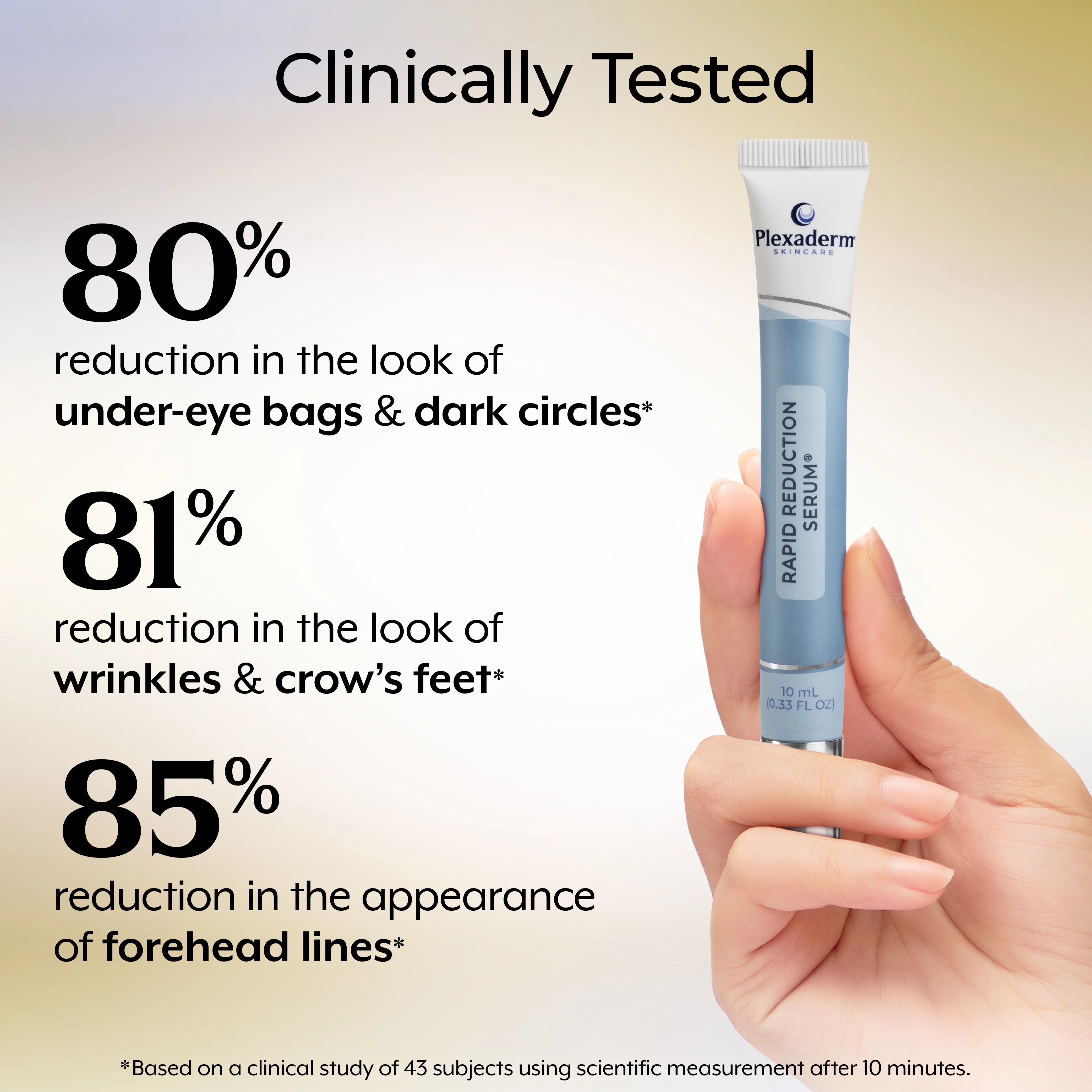 Plexaderm Rapid Reduction Eye Serum - Advanced Formula Anti Aging Visibly Reduces Under-Eye Bags, Wrinkles, Dark Circles, Fine Lines & Crow's Feet Instantly Instant Wrinkle Remover for Face