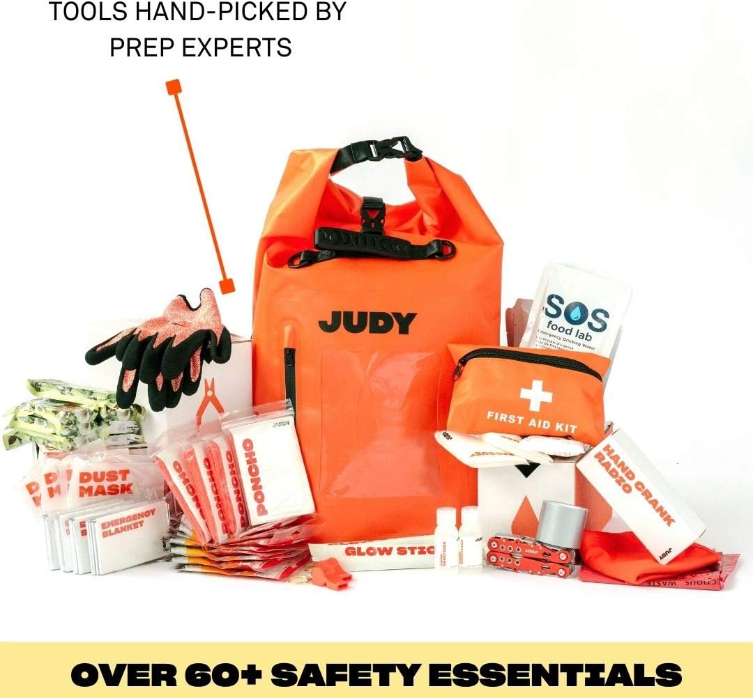 JUDY Emergency Preparedness Dry Backpack - The Mover Max - Disaster Bag for Hurricanes, Earthquakes, and More - Supports Up to 4 People