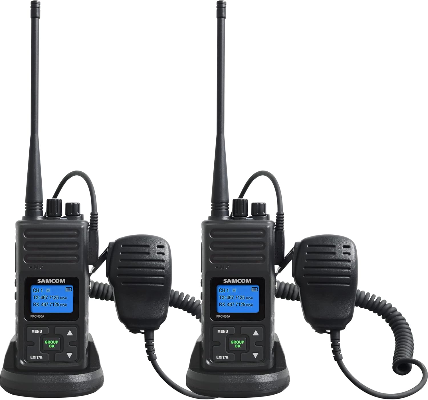 Two Way Radio, SAMCOM Long Range Walkie Talkies for Adults Rechargeable, 5 Watt High Power Portable Two-Way Radio Walky Talky with Group Talk Function for Business Camping Hiking (Black 6 Pcs)