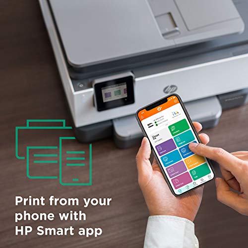 HP OfficeJet Pro 9015e Wireless Color All-in-One Printer with 6 Months Free Ink, Gray (1G5L3A) (Renewed Premium)