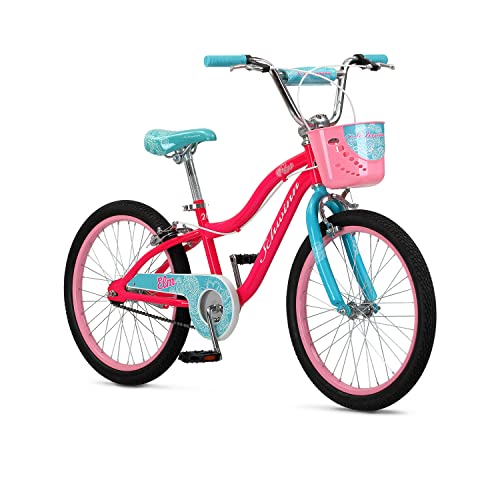 Schwinn Koen & Elm BMX Style Kids Bike 20-Inch Wheels, Chain Guard & Kickstand Included, Basket or Number Plate, Boys and Girls Age 7-13 Year Old, Rider Height 48-60 Inch, No Training Wheels Included