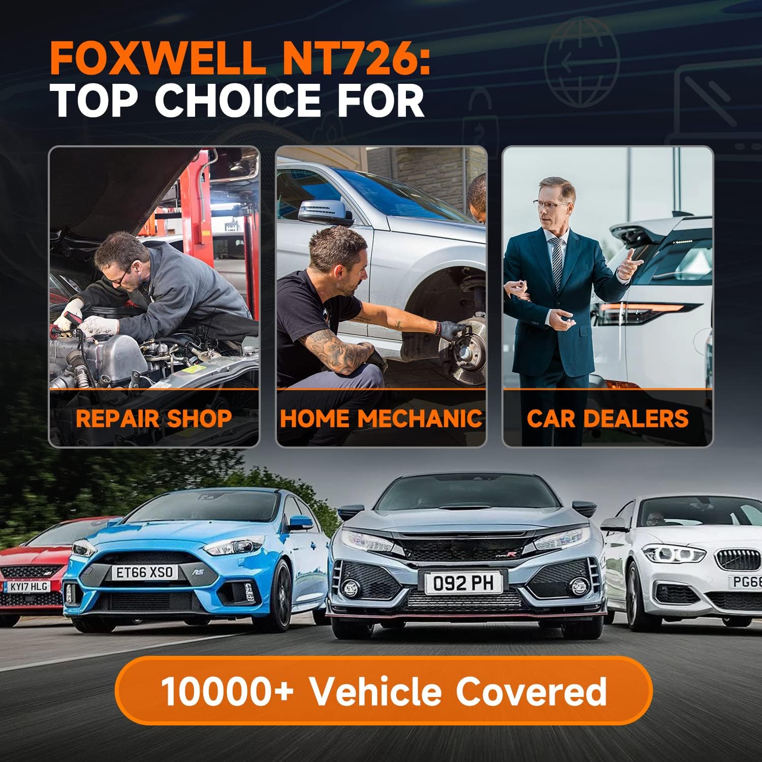2024 Newest FOXWELL Scanner NT726 Automotive Scan Tool, All System Car Diagnostic Scanner with 12+ Service Resets, FOXWELL OBD2 Scanner for All Vehicles, Accurate and Professional Car Code Scanner