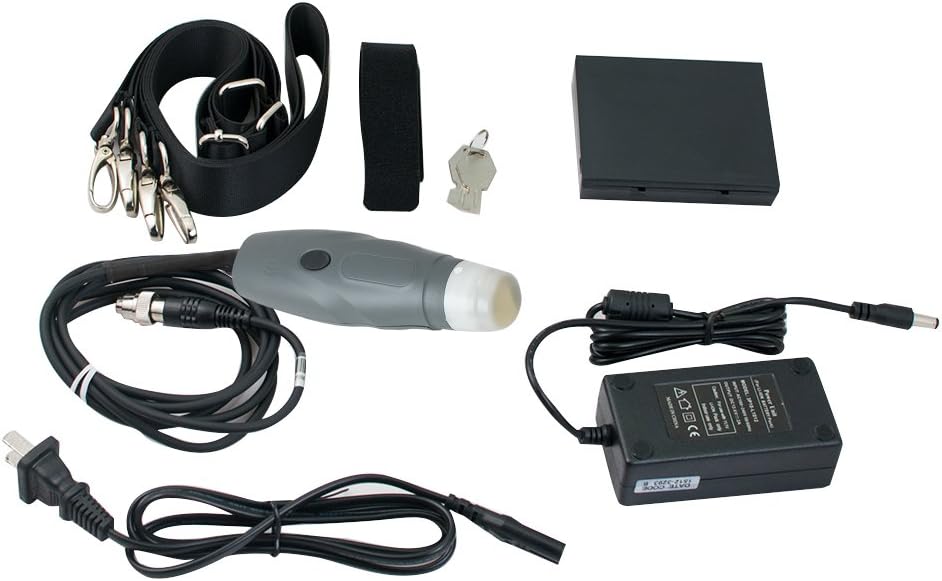 Genmine Ultrasound Scanner Veterinary Portable Farm Animals Pet Handheld Ultrasound Scanner Machine with 3.5MHz Mechanical Sector Probe Horse/Equine/Cow/Sheep Use (Grey)