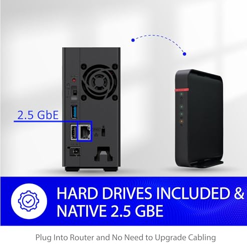 BUFFALO LinkStation 210 4TB 1-Bay NAS Network Attached Storage with HDD Hard Drives Included NAS Storage That Works as Home Cloud or Network Storage Device for Home
