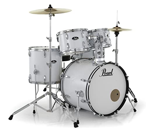 Pearl Roadshow Drum Set 4-Piece Complete Kit with Cymbals and Stands, Charcoal Metallic (RS584C/C706)