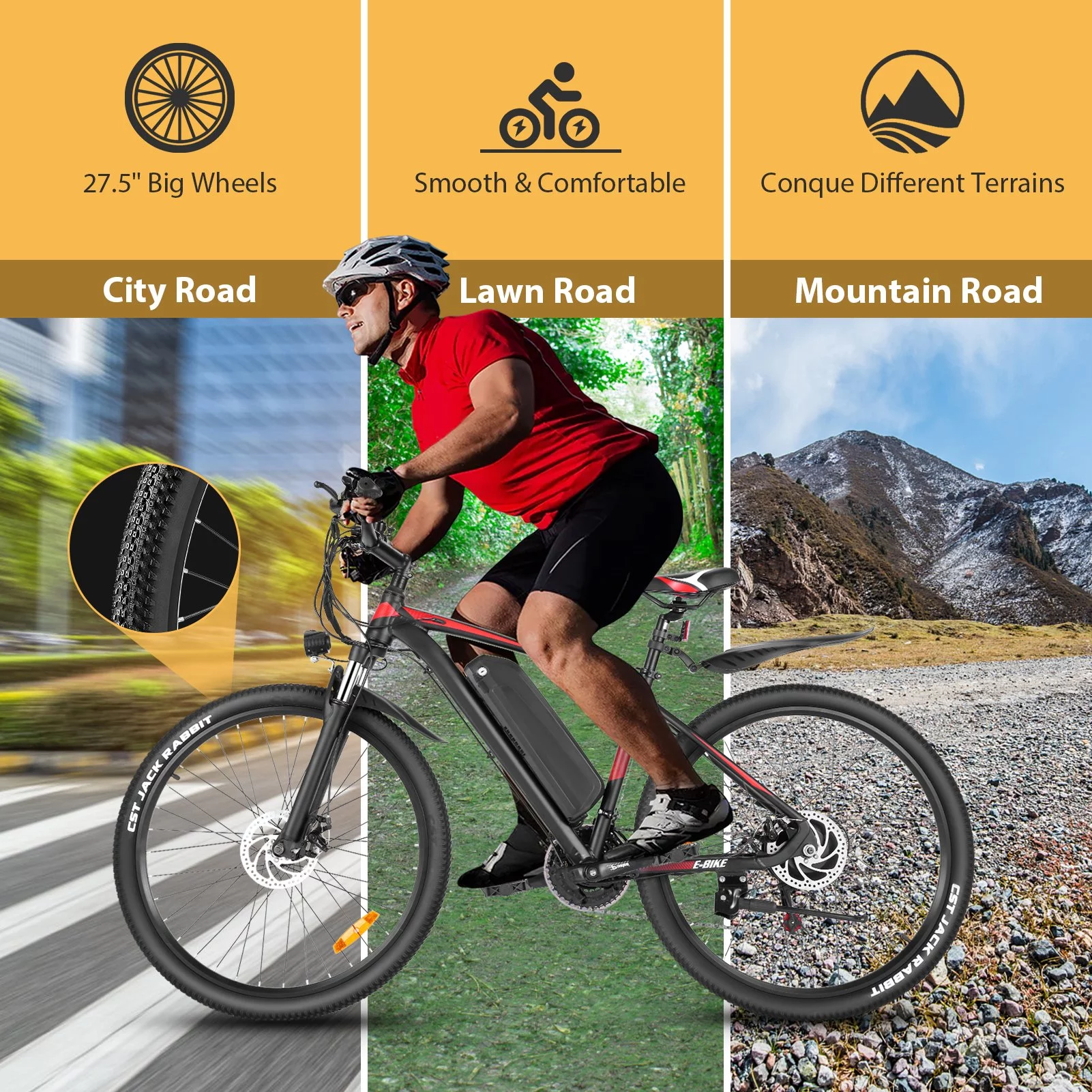 Elifine 500W Electric Bike for Adults, Shimano 21-Speed, 27.5" Mountain Electric Bicycle, 48V 10.4Ah Battery Ebike with 5 Riding Modes, 19.8 mph Aluminum Alloy Electric Commuter Bike up to 50 Miles