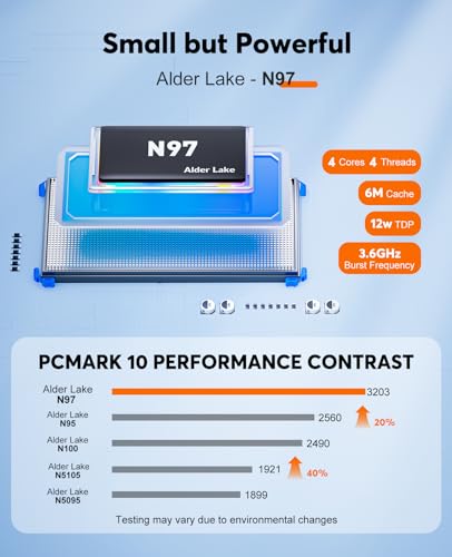 KAMRUI GK3 Plus N97 Mini PC,12th Alder Lake N97 CPU(3.6GHz) Mini Desktop Computers,8GB RAM 256GB PCIe M.2 SSD Micro pc,Gigabit Ethernet,4K UHD,WiFi5,BT4.2,VESA for Home Business Office
