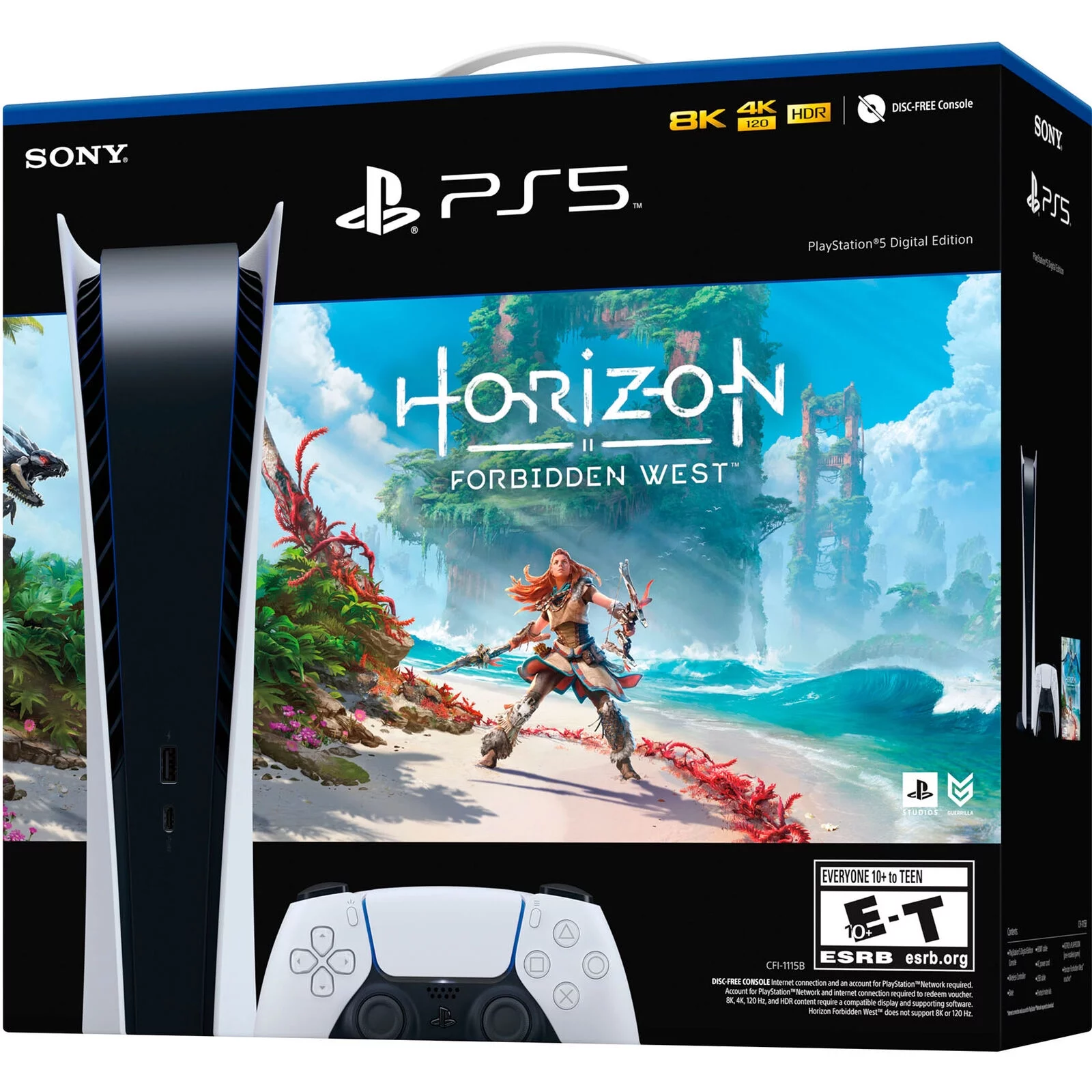 Sony PlayStation_PS5 Video Game Console (Digital Edition) with Horizon: Forbidden West Game Bundle