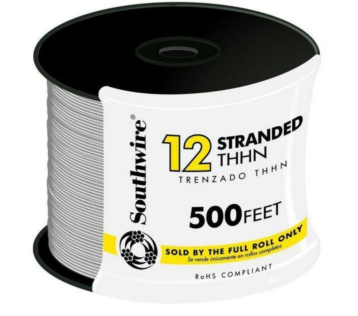 Southwire 500 ft. 12 White Stranded THHN Single Conductor Electrical