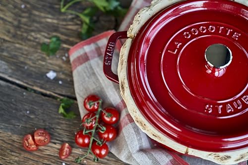 Staub 4 Qt. Round Cocotte-cherry Red