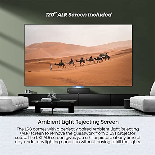 Hisense 4K Ultra-Short-Throw Laser TV & 100'' ALR Cinema Screen Bundle with Premium 4 YR CPS Enhanced Protection Pack