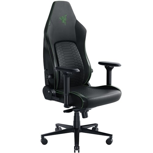 Razer Iskur V2 Gaming Chair: Adaptive Lumbar Support - Adjustable Lumbar Curve - High Density Foam Cushions - Reactive Seat Tilt &152-degree Recline - 4D Armrests - Synthetic Leather - Black