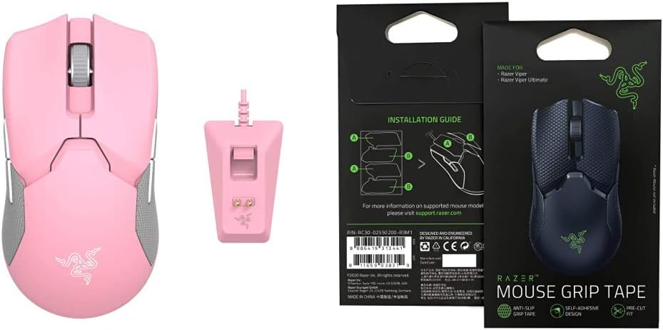 Razer Viper 8KHz Ultralight Ambidextrous Wired Gaming Mouse: Fastest Gaming Switches - 20K DPI Optical Sensor - Chroma RGB Lighting - 8 Programmable Buttons - 8000Hz HyperPolling - Classic Black Pack of 2