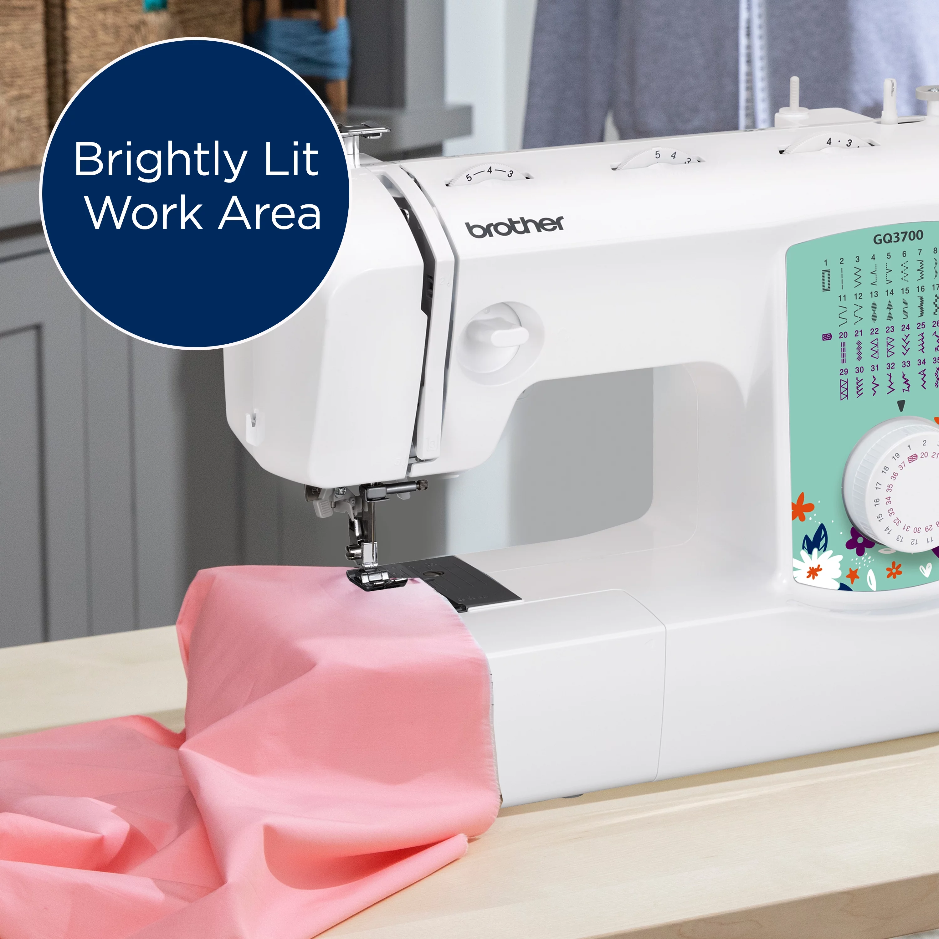 Brother GQ3700 Sewing & Quilting Machine with Built-in Stitches & Wide Table