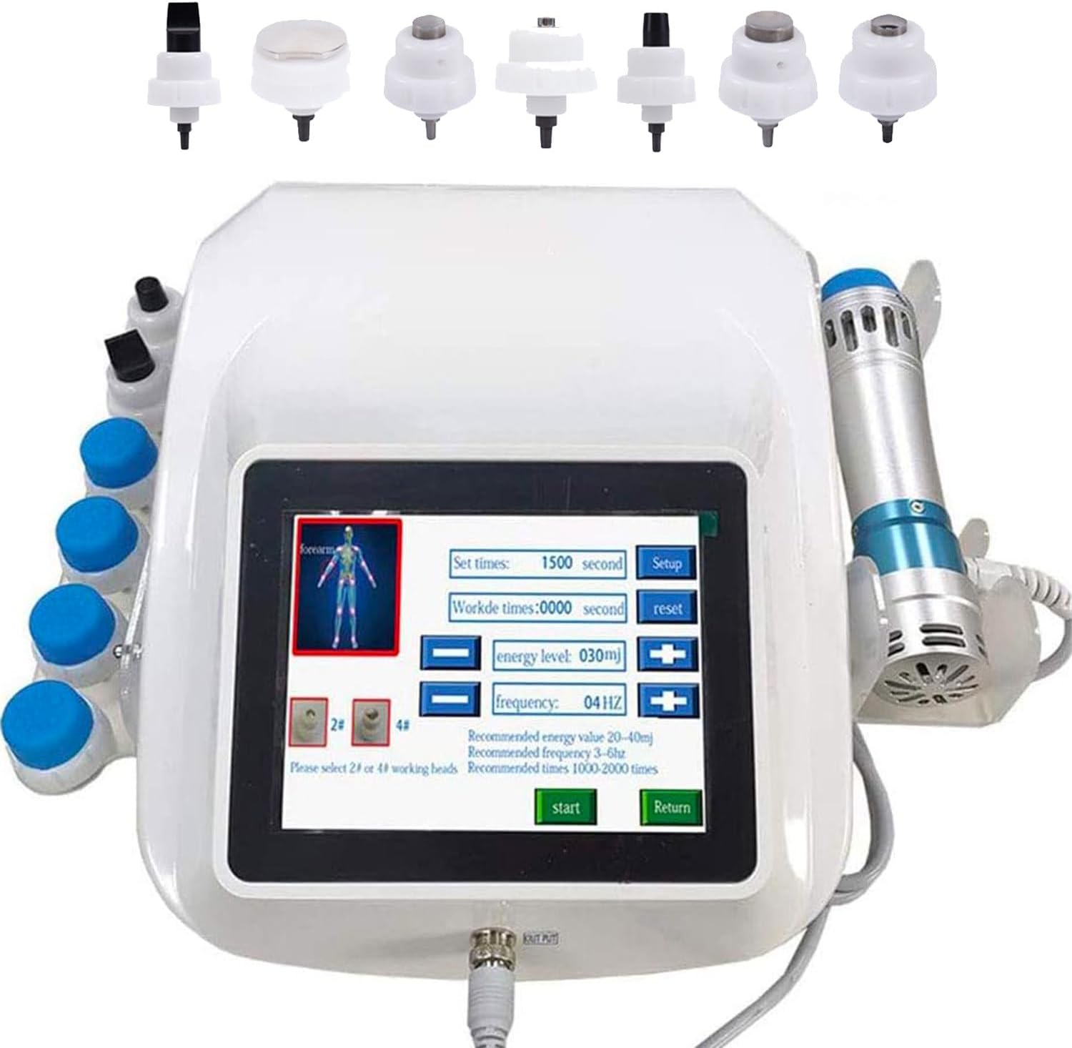Shockwave Therapy Machine,with 7 Massage Heads, Shock Wave Machine,for Body Muscle Massager,Machine for Joint and Muscle Pain Relief,Painless