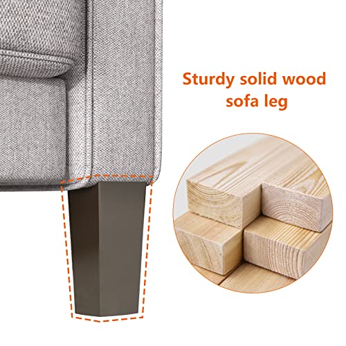 Modern Living Room Furniture Sofa, Multiple Combination Set Sofa, Linen Fabric Upholstered Modern Recliner Sofa, with Storage Space for Apartment Bedroom Office (Beige 2-Seater)