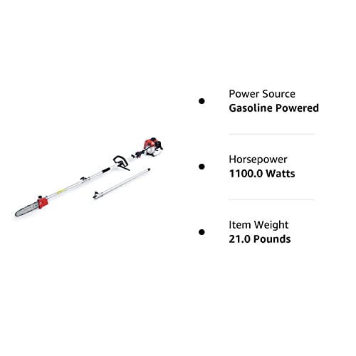 MAXTRA Pole Saw Gas Powered, 10-Inch Bar Cordless Extendable Long Trimmer Power Gasoline Chainsaw For Tree Hedge Trimming Bush Pruning