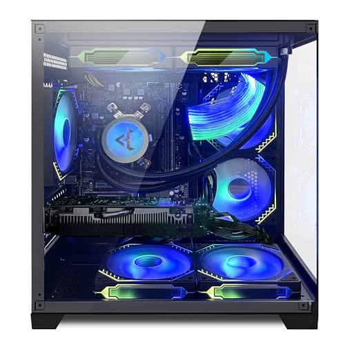 Panorama Gaming PC Desktop - AMD Ryzen 5 5600G 3.9GHz, RTX 4060 8GB, 32GB DDR4 RAM 3200, 1TB M.2 PCIE + 1TB SATA SSD, 240mm AIO, 11AC Wi-Fi, Windows 11 Pro 64-bit Desktop Computer, White