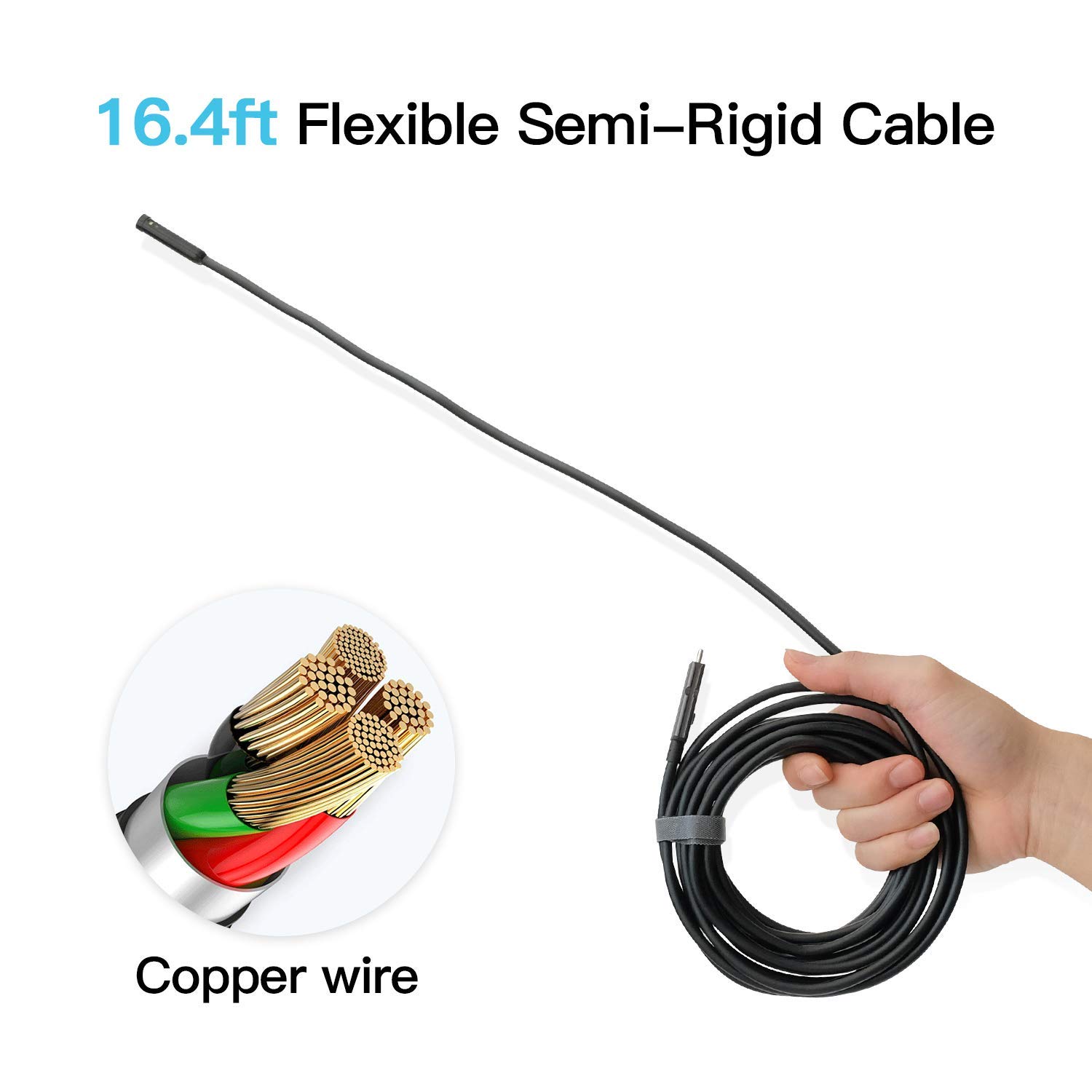50ft Dual Lens Inspection Camera with Light, Teslong Digital Home Borescope Tool, Video Endoscope, HD Scope Camera, 4.5 Screen, Long Flexible Probe, 1080p, Sewer, Plumbing, Pipe, Wall(Waterproof)