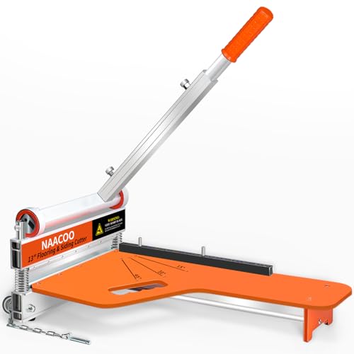 Heavy Duty Laminate/Vinyl Floor Cutter, NAACOO 13” Vinyl Plank Cutter with Wheel – Just 1 Step Meet Angle&Length Cutting, Flooring Tools - Cuts Laminate Floor, Engineer Wood, LVP/T, VCT, SPC, WPC